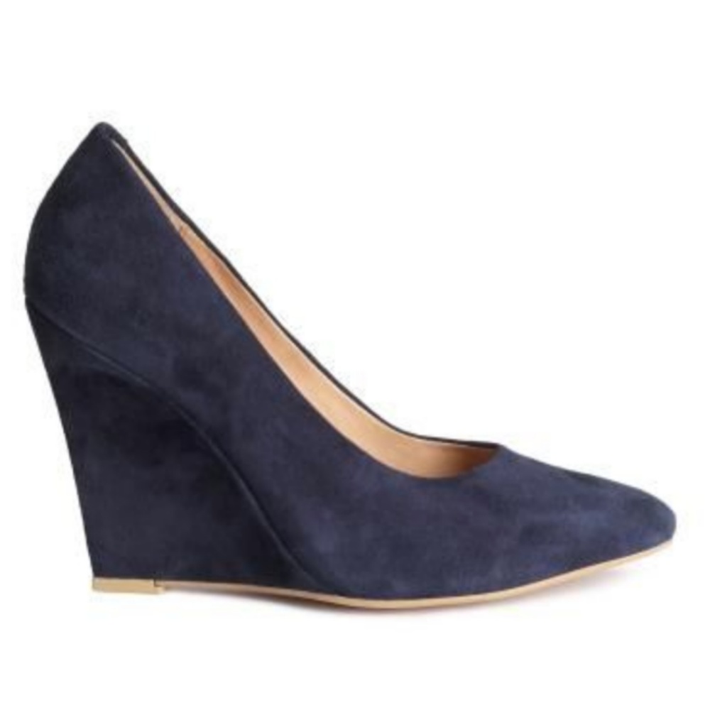 H&M Blue Suede Wedges